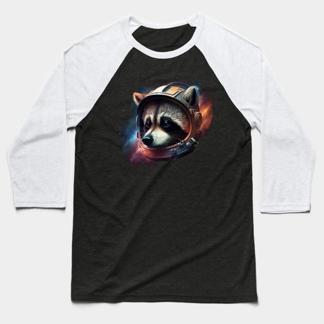 space raccoon Baseball T-Shirt by a cat cooking